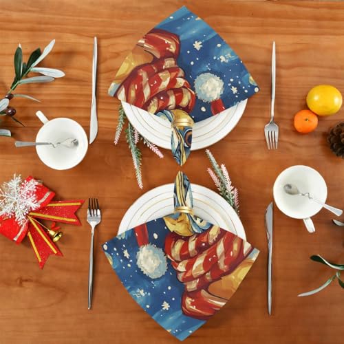 Servilletas de tela navideñas multicolor set de 6 miniatura 5