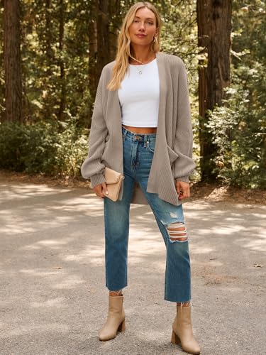 Image of LILLUSORY Womens Oversized Cardigans Soft Knit Cardigan Sweater with Pockets