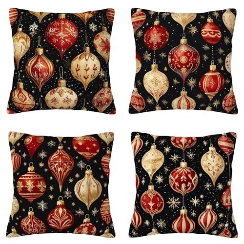 Outdoor Schwarz Kissenbezug 60x60cm Wasserdicht Kissenbezüge 4er Set,...