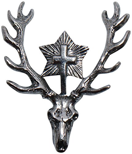 Spilla per cappello Hubertus-Hirsch con cappello, simbolo della caccia, distintivo da caccia, spilla da caccia, per cappello bavarese per caccia, testa di cervo