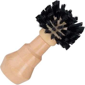 Coffee Machine Cleaning Brush with Handle Wood Plastic