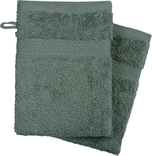 KB Tradax Juego de 8 manoplas de lavado de tela para la cara, 100% algodón orgánico, 500 g/m² de grosor con lazo para colgar, tamaño 16 cm x 21 cm, guantes de franela suaves y absorbentes (carbón)