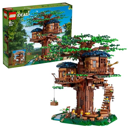LEGO 21318 Ideas Tree House, Model Construction Set for 16 Plus Year Olds with 3 Cabins, Interchangeable Leaves, Minifigures and a Bird Figure