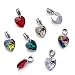 Kissitty 50-Piece Glass Dangle Heart Pendants Large Hole Randomly Assorted Color 1 inch (25mm with Bail Hanger) Fit European Style Jewelry Making