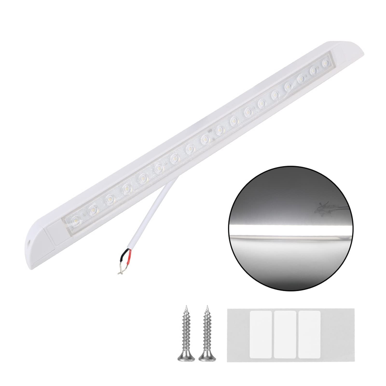 Mjfvn Bianco Outdoor Camping Light Equipment Trailer Exterior Lamp 6000K For Rv Caravan Interior Wall Lamps 18 Led Awning Lamp 12-28V(Bianco)