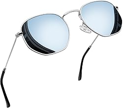 Joopin Women's Polarized Sunglasses UV Protection Hexagonal Metal Frame Fashion Retro Irregular Style Polygonal Sunglasses for Men
