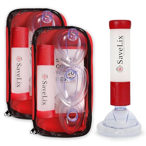 SaveLix Anti-Choking Device 2 Pack – Portable Airway Suction Device & First Aid Kit for Adults & Children – Lightweight & Compact Emergency Solution for Home, Car & Travel