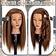 Mannequinkopf mit 100% menschlichem Haar,16 Dunkelbraun Echthaar Kosmetologie Mannequinkopf Haar Styling Friseurpraxis Training Puppenkopf mit Klemmhalter (YB16)