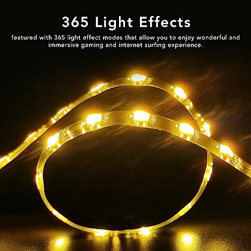 PC RGB Led Strip Light, 15.7in Magnetic Strip, Compatible with Aura, Mystic Light, Aura, RGB Funsion - 5V Headers - Image 4