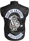 Men's SOA Sons of Anarchy Motorcycle Club Leather Biker Vest (XXX-Large(Jacket-Chest-54), Real...