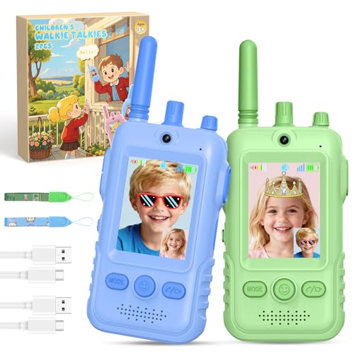 Walkie Kids Talkies Video Toys, 2Pack Rechargeable Video Intercom Kids