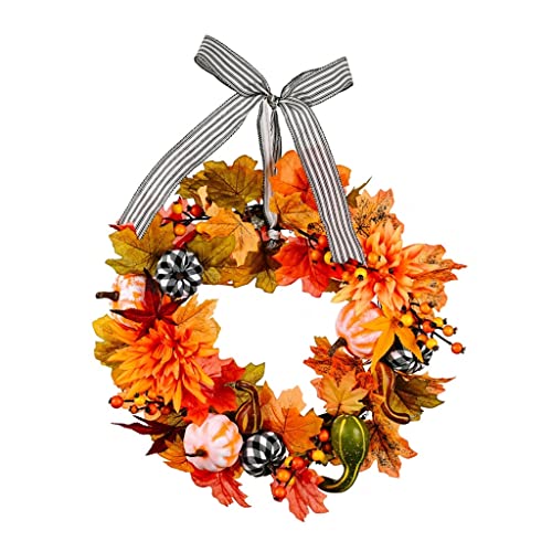 Couronne de porte d'automne raffinée aux pommes de pin de saison