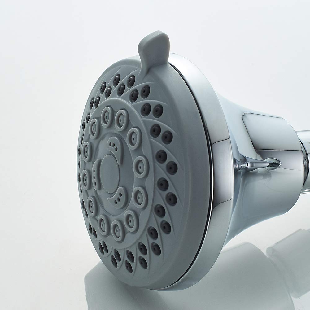 Ibergrif M20260 - Soffione Pioggia Snodo a Parete con Braccio, Diffusore Doccia Murale con 5 Getti, Cromo