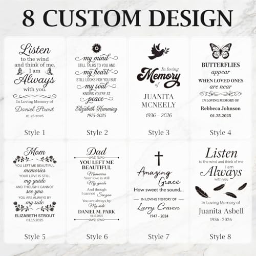 Image of Personalized Memorial Wind Chimes for Outside Custom Photo with Name & Date, in Loving Memory - Sympathy Gifts - Keepsake Loss of Beloved One