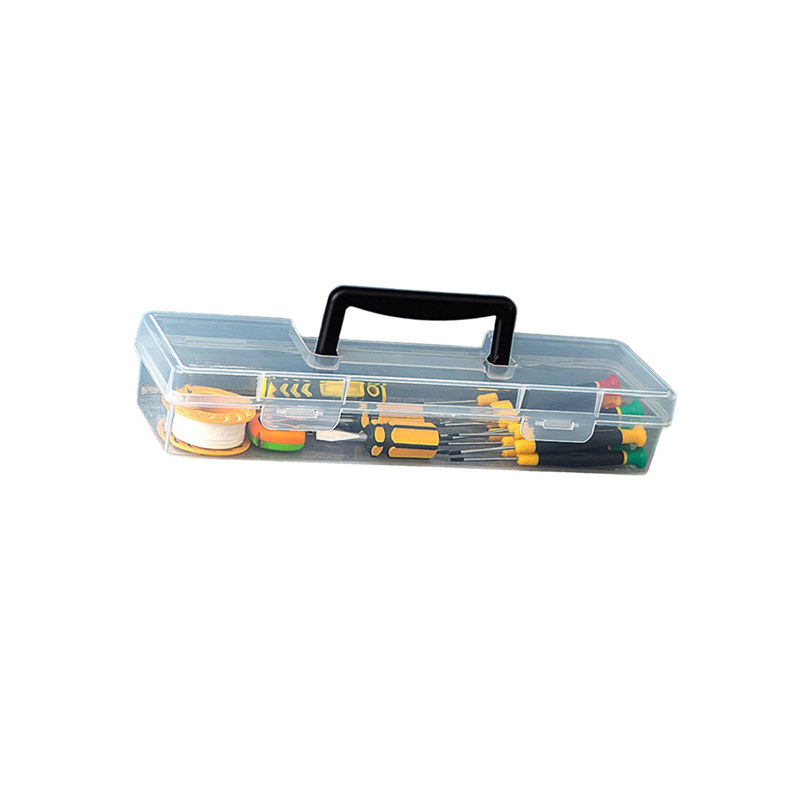 LUCKGONI Transparency Tool Organiser Box With Sturdy Handle For Hardware Storage Multipurpose Handheld Toolbox with Lid
