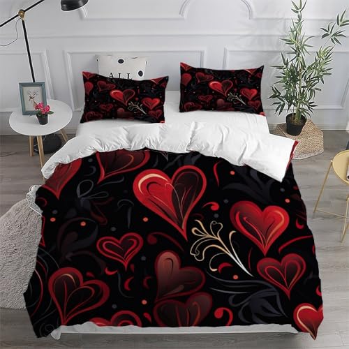 Linge de lit microfibre 135x200 parure housse de couette lèvres 3D - 6