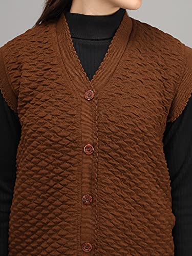 Image of eKools Women's Winterwear Woolen Sleeveless Sweaters (with Side Pockets)