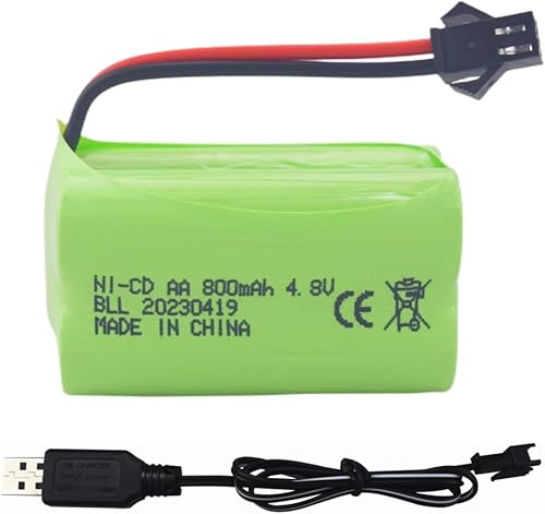 Fytoo AA 4.8V 800mah SM-2P Plug Batería recargable con cable de carga USB para 1/28 Stunt RC car C128 1/28 NB2801 NB2802 NB2803 doble cara Tumbling