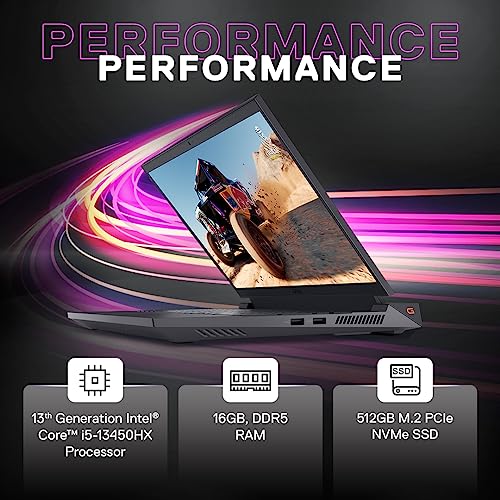 Image of Dell Gaming G15-5530, Intel Core i5 13th Gen-13450HX, NVIDIA GeForce RTX 3050-6GB, 16GB RAM, 512GB SSD, FHD 250nits 15.6 inch /39.62cm, 120Hz, Windows11, MSOffice 2021,Dark Shadow Gray,2.65Kg Gaming Laptop