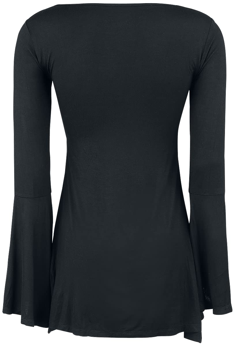 Gothicana by EMP Bat Country Donna Maglia a Maniche Lunghe Nero