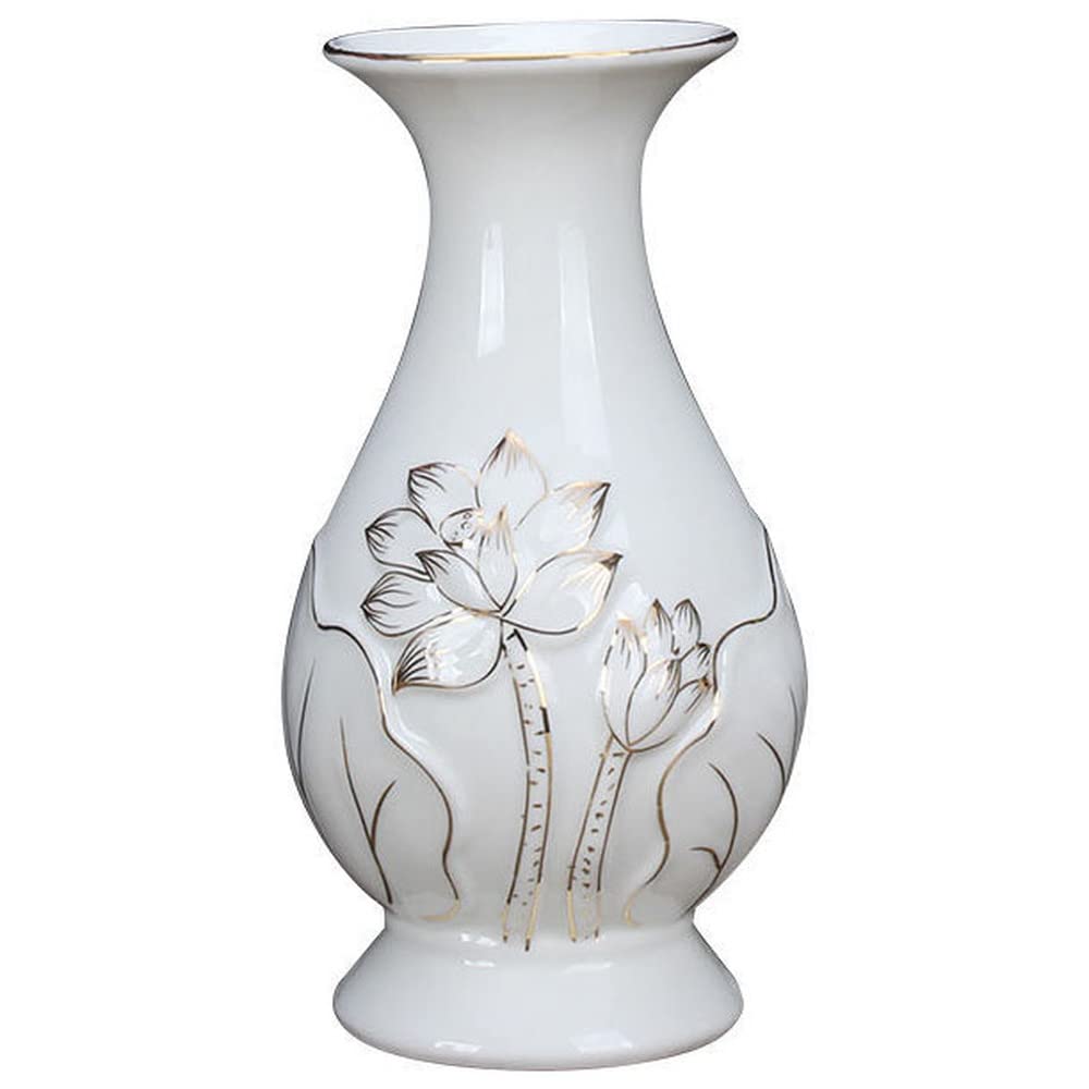 Rohcghc White Chinese Porcelain Vases, Ceramic Vase,Flower,Chinese,Art Decorative, 17Cm Buddhism Holy Water Bottles Home