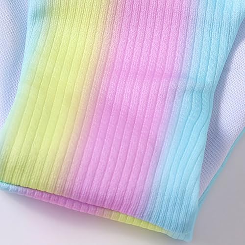 Girls Swimming Bathing Suit 𝐇awaiian Bikini Swimsuit 2-Piece Summer Cute Rainbow Strap Hollow Out Top & Bottoms2