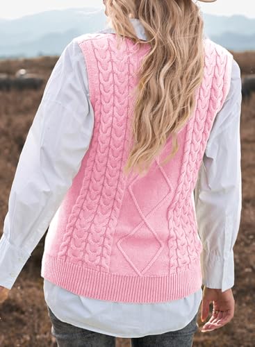 Image of EVALESS Oversized Sweater Vest for Women V Neck Sleeveless Solid Color Loose Pullover Sweater