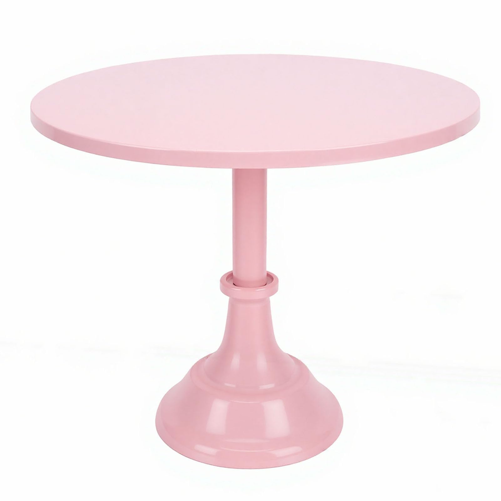 Ejoyous Soporte para Tartas de Color Rosa, Soporte de Postre de Metal, Bandeja Redonda de Hierro con Superficie Pulida, Base Estable, Exhibición Elegante para Magdalenas, Pasteles en Cumpleaños,