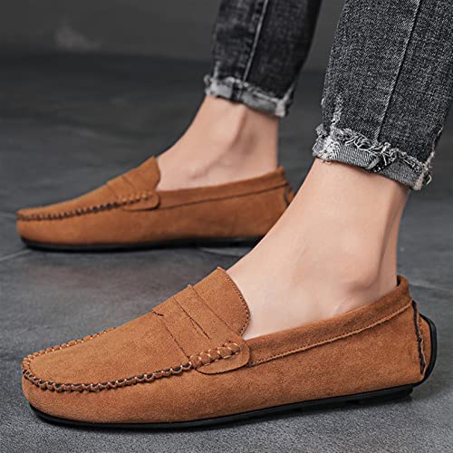Men's Loafers Shoes Genuine Leather Round Toe Suede Vamp Penny Loafer Anti-Slip Flexible Slip Resistant Casual Slip-on4