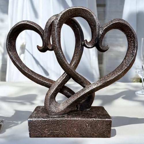 Estatua Decorativa Corazones Entrelazados 11 Pulgadas miniatura 7