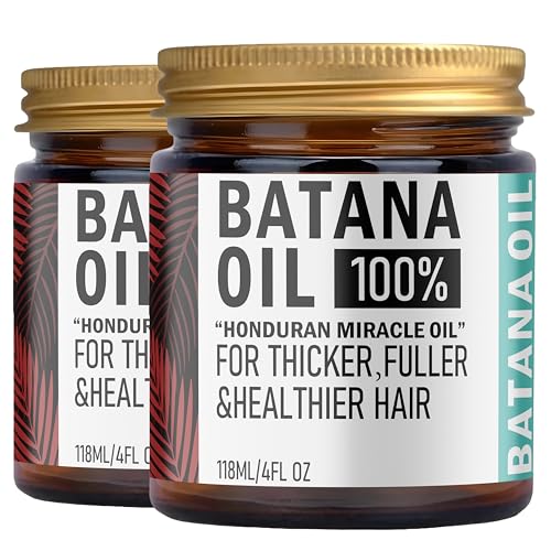 Raw Batana Oil for Hair Growth 100% Pure Batana Oil from Honduras Natural Hair Growth Oil & Hair Treatment Unrefined Paste for Thicker & Fuller Hair for Men & Women - Two Pack 118mL