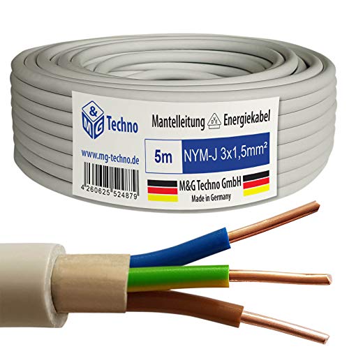M&G Techno 5m NYM-J 3x1,5 mm² Mantelleitung...