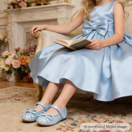Image of Felix & Flora Toddler Flower Girl Dress Shoes - Girl Ballet Flats Party School Shoes Wedding