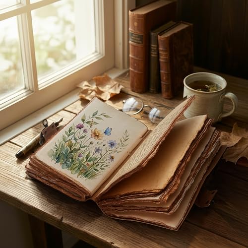 Image of Leather Journal 4X6 Notebook Handmade Writing Journal Leather Diary, Travel Scrapbook, Sketchbook, Planner & Gift for Men & Women Gift for Writers, Students, Artists, Journal Lovers & Note