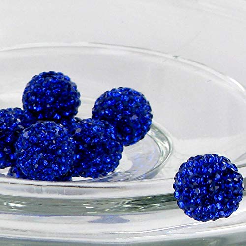 RUBYCA Pave Czech Crystal Disco Ball Clay Beads fit Shamballa Jewelry (50pcs, 12mm, Royal Blue) - Image 3
