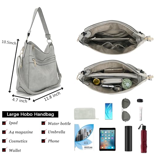 Image of Qiyuer Purses for Women 4PCS Handbags and Wallet Set Large Hobo Bag | Vegan Leather,Daily Commuting,Crossbody /Shoulder Bags,Multi card slot wallet