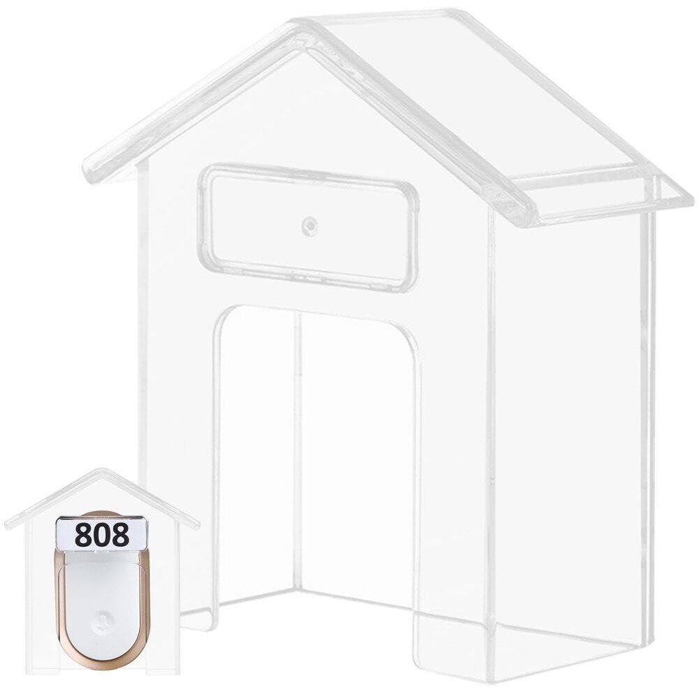 Lpitoy Home Wireless Doorbell Rain Cover Waterproof Cover Doorbell Ring Chime Button Transparent Waterproof Home Waterproof Shell