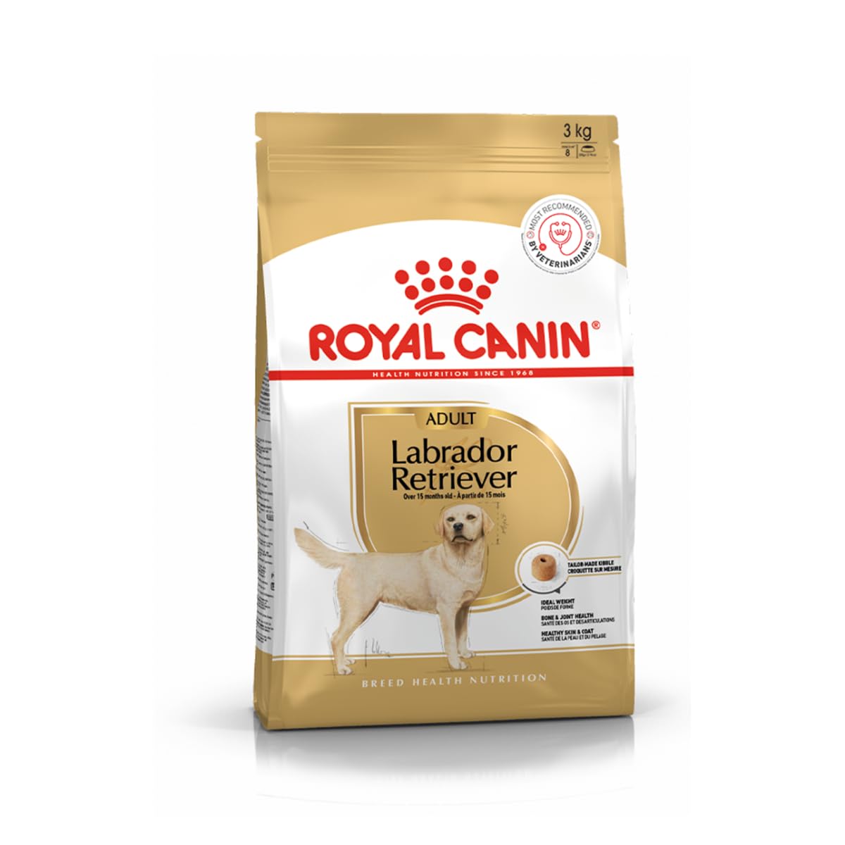 Royal Canin Labrador Retriever Adult Dog Food, 3 Kg, Dry Food, Supports Ideal Weight, Healthy Skin & Coat, Promotes Bone and Joint Health