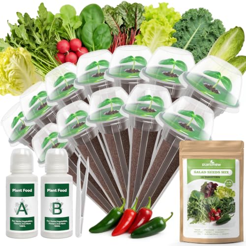 12 Pods Salad Green Seed Pod Kit for AeroGarden Ahopegarden Hydroponics Growing System 7500+ Seeds of Romaine Lettuce Arugula Spinach Kale Swiss Chard Cherry Radish and More