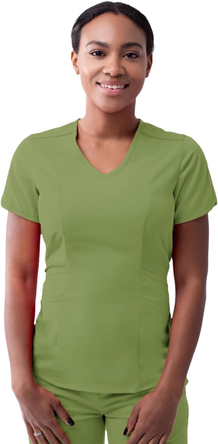 Adar PRO Abbigliamento Medico Donna - Maglia Collo Alto A V Per Camice - P4212 - Ceil Blue - M - Foto 8