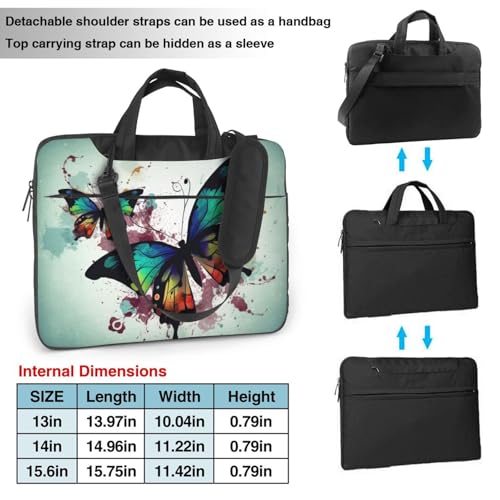Bolsa artística mariposa para laptop unisex miniatura 2