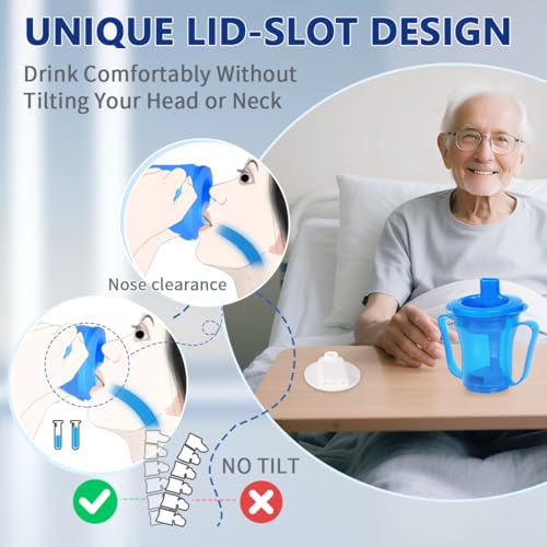 Image of Dysphagia Regulating Drinking Cup, Prevent Choking for Dysphagia /Dementia /Elderly,Dispenses 5cc or 10cc of Liquid Each time,Spill-Proof