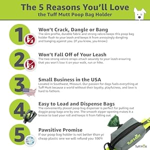 Dog Poop Bag Holder for Leash, Accessory For All Leashes, Lightweight Doggie Poop Bag Dispenser Allows For Easy Access To Pet Waste Bags, Includes Doggy Bags for Poop Holders