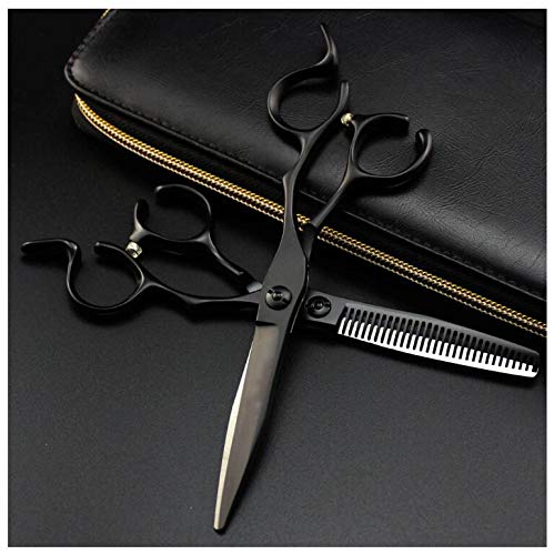 Ciseaux de coiffure professionnels noir mat 15,2 cm avec kit de coupe salon