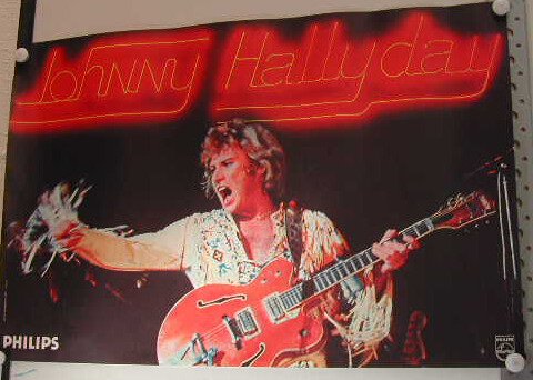 Poster Johnny Hallyday 38X58Cm - Affiche murale rock français vintage