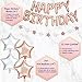 PartyHooman Sweet 16 Birthday Decorations Rose Gold With Sweet 16 Sash and Tiara Set, 2Pcs Backdrop, 25Pcs Pre-assembled Photo Booth Props, Balloons, Cake Topper | 16th birthday decorations for girls