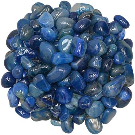 3 lbs of XX Small Dyed Blue Agate A Grade Stones from Brazil - Tumbled Rocks Crystals Perfect for Art, Crafts, Reiki, Wicca and Wire Wrapping!