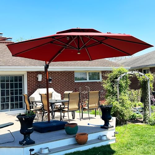 PURPLE-LEAF-12ft-Patio-Umbrella-Outdoor-Round-Umbrella-Large-Cantilever-Umbrella-Windproof-Offset-Umbrella-Heavy-Duty-Sun-Umbrella-for-Garden-Deck-Pool-Patio-Brick-Red PURPLE LEAF 12ft Patio Umbrella Outdoor Round Umbrella Large Cantilever Umbrella Windproof Offset Umbrella Heavy Duty Sun Umbrella for Garden Deck Pool Patio Brick Red