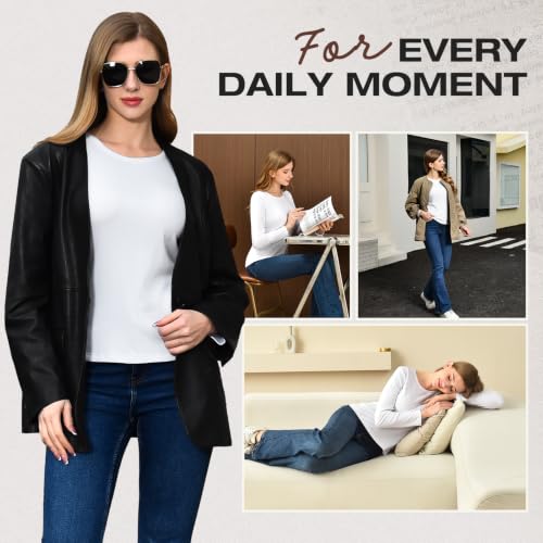 Leafigure Women's Ribbed Long-Sleeve Crewneck Top - image 6