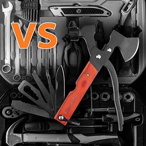 Camping Accessories Multitool, Wood Handle Multi-Tool Hatchet Hammer,Stocking Stuffers For Men Gifts,Guy Gifts, Cool And Unique Christmas Gifts For Boyfriend Husband Grandpa For Hiking Hunting Diy #TOP4